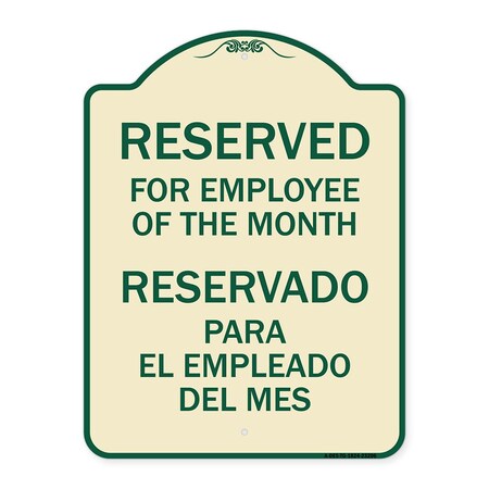 Signmission Reserved for Employee of Month Reservado Para El Empleado Del Mes Alum, 24" x 18", TG-1824-23206 A-DES-TG-1824-23206